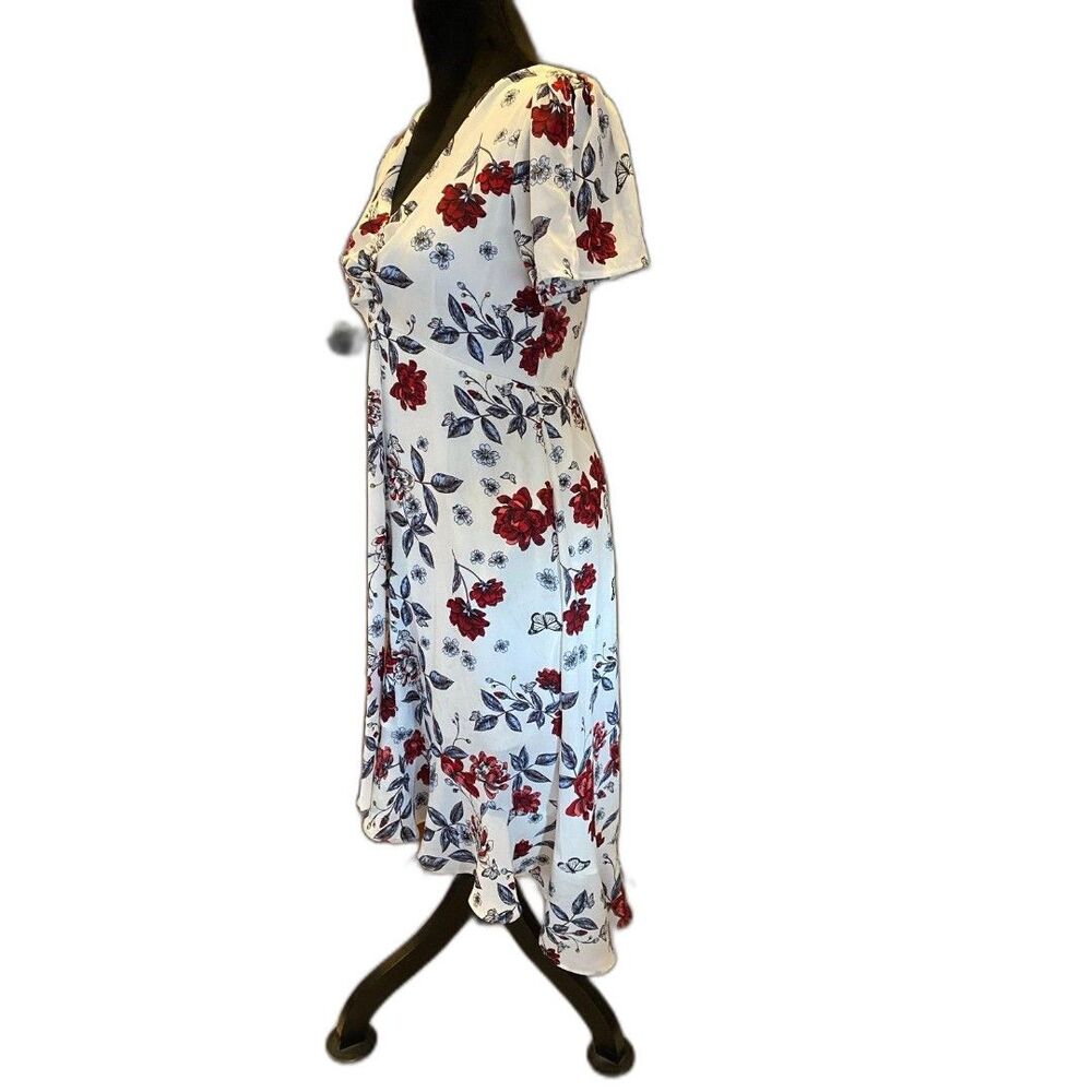 Candies Dress Womens Size Small  Smocked High Low Flowy Chic  Flutter Sleeve - Picture 3 of 12
